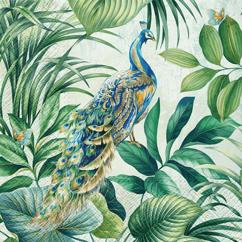 Paw Lunch Napkin 33cm Peacock