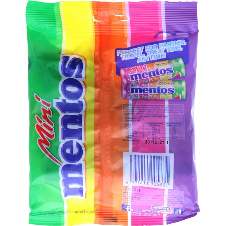 Mentos Mini Sweets Rainbow Bag 120g