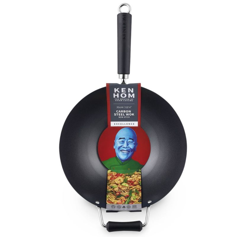 Wok - Ken Hom Excellence Non Stick Carbon Steel (31cm)
