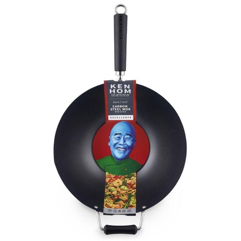 Wok - Ken Hom Excellence Non Stick Carbon Steel (35cm)