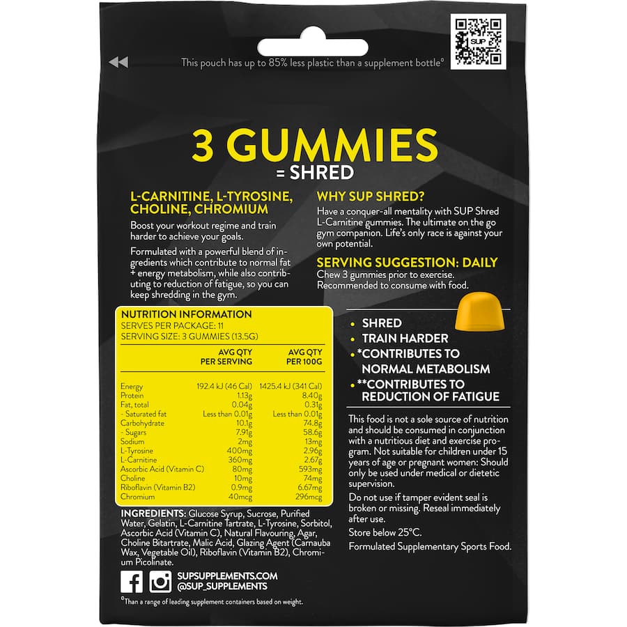 Sup Shred Carnitine High Performance Gummies Citrus Flavour 35pack
