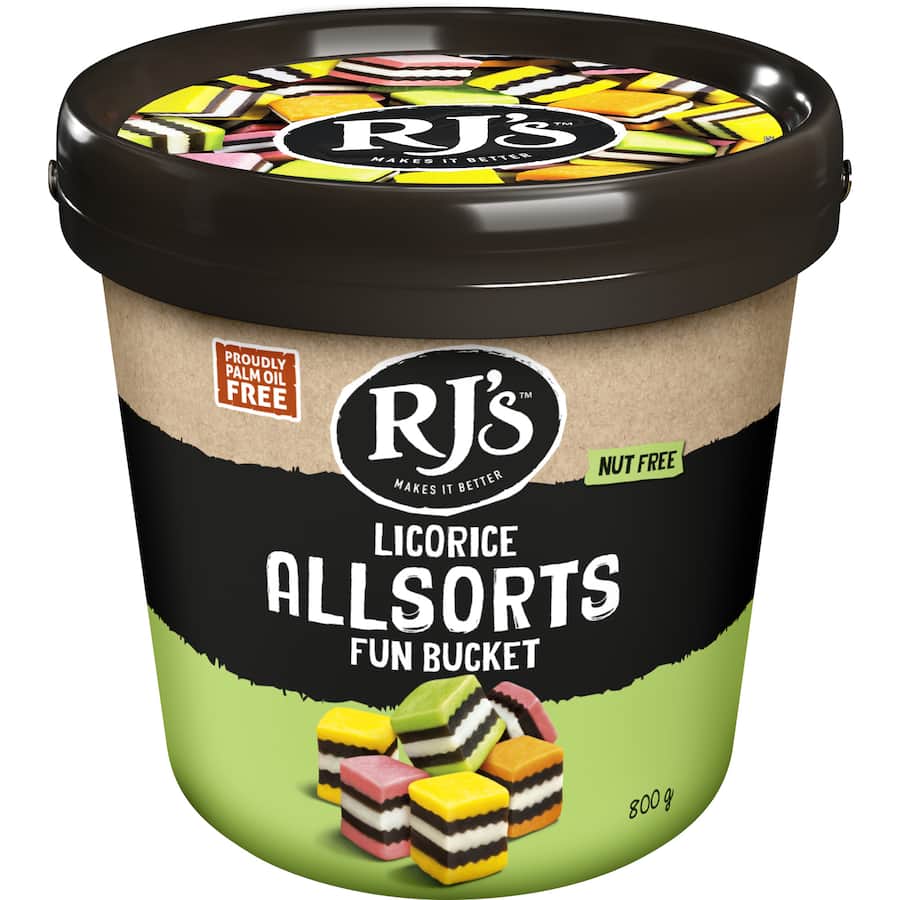 Rj's Allsorts Licorice Fun Bucket 800g