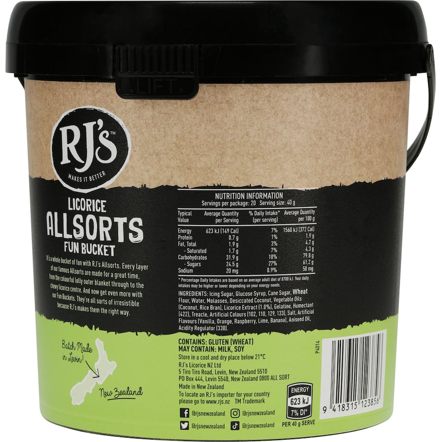 Rj's Allsorts Licorice Fun Bucket 800g