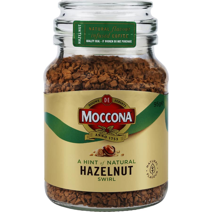 Moccona Instant Coffee Hazelnut 95g jar