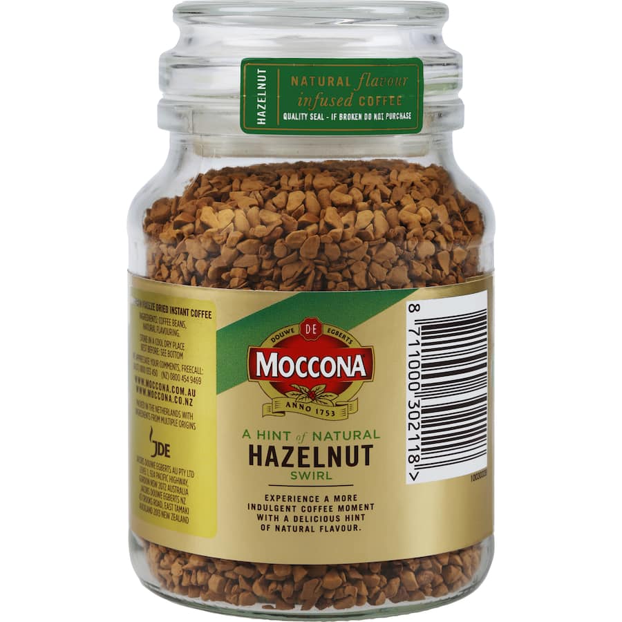 Moccona Instant Coffee Hazelnut 95g jar