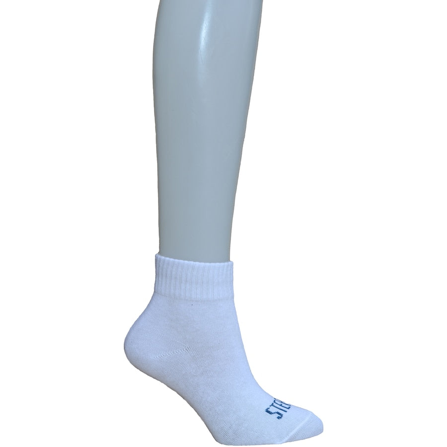 Stepout Socks White Ankle 8-10 Yrs 2pack
