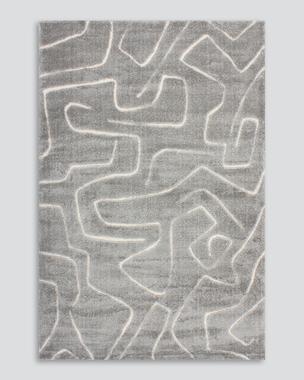 Floor Rug - Lumiere Labyrinth Silver (160 x 230cm) - OLLO