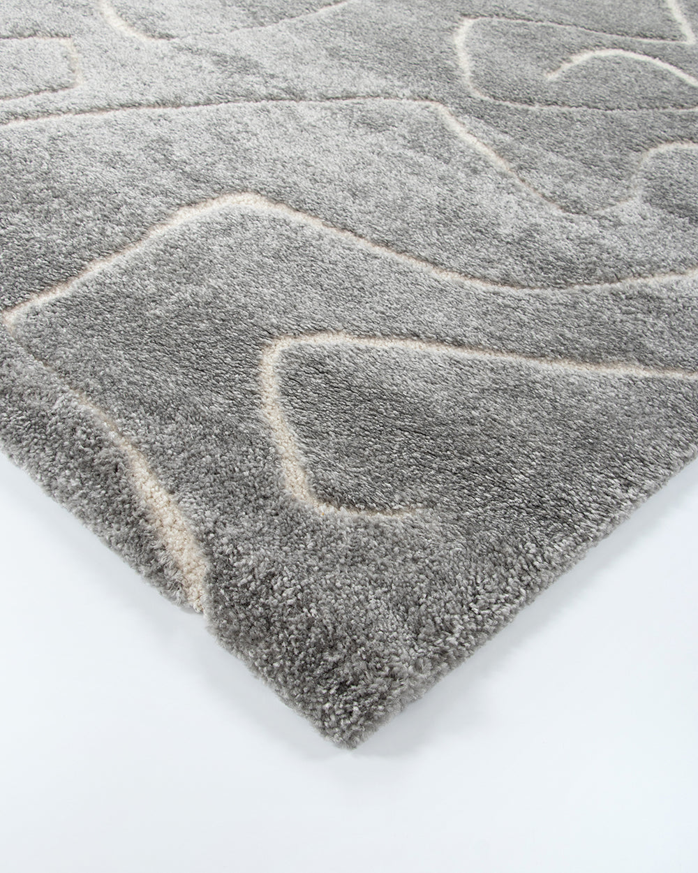 Floor Rug - Lumiere Labyrinth Silver (160 x 230cm) - OLLO