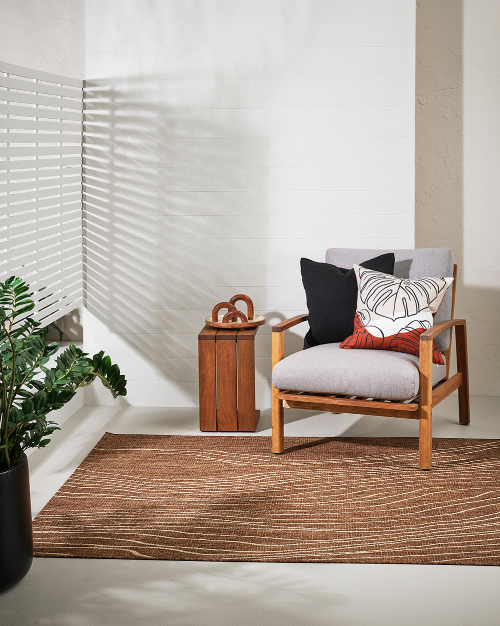 Floor Rug - Elemental Rivers Teak (200 x 290cm) - OLLO