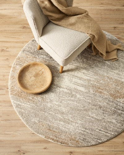 Floor Rug - Saxony Angelo Ecru (200cm dia) - OLLO