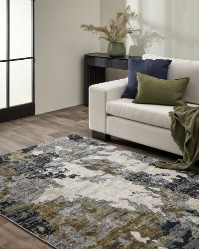 Floor Rug - Emery Ink/Olive (160 x 230cm) - OLLO