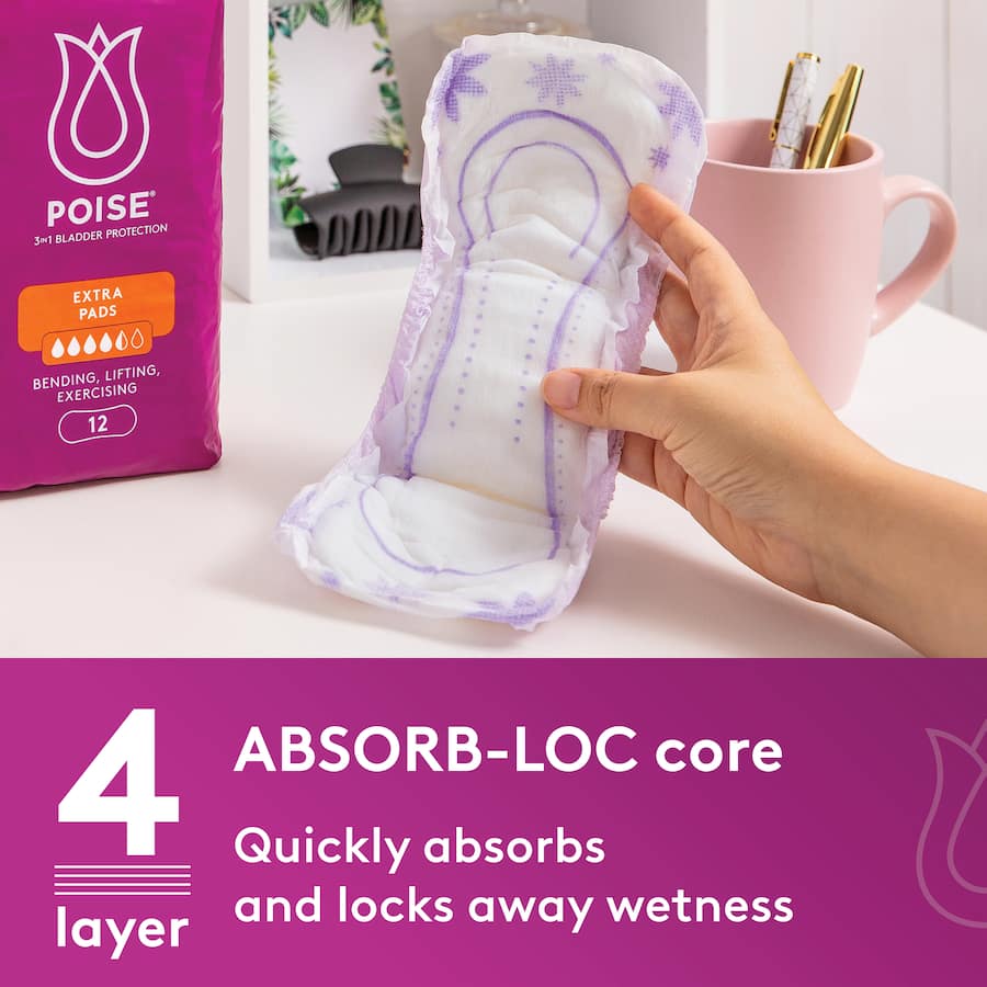 Poise Womens Continence Pads Extra 12pack