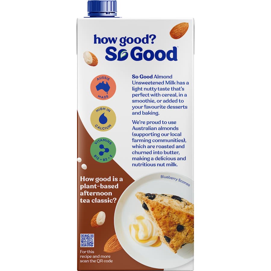 Sanitarium So Good Almond Milk Unsweetened Carton 1L