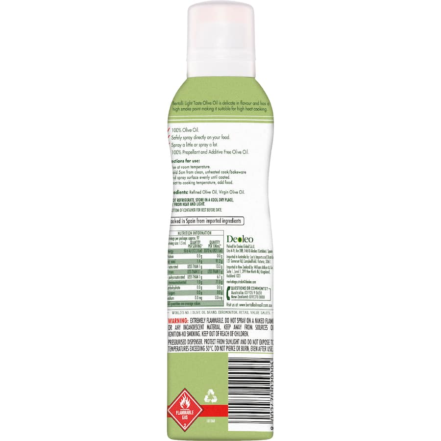 Bertolli Oil Spray Extra Light 132g