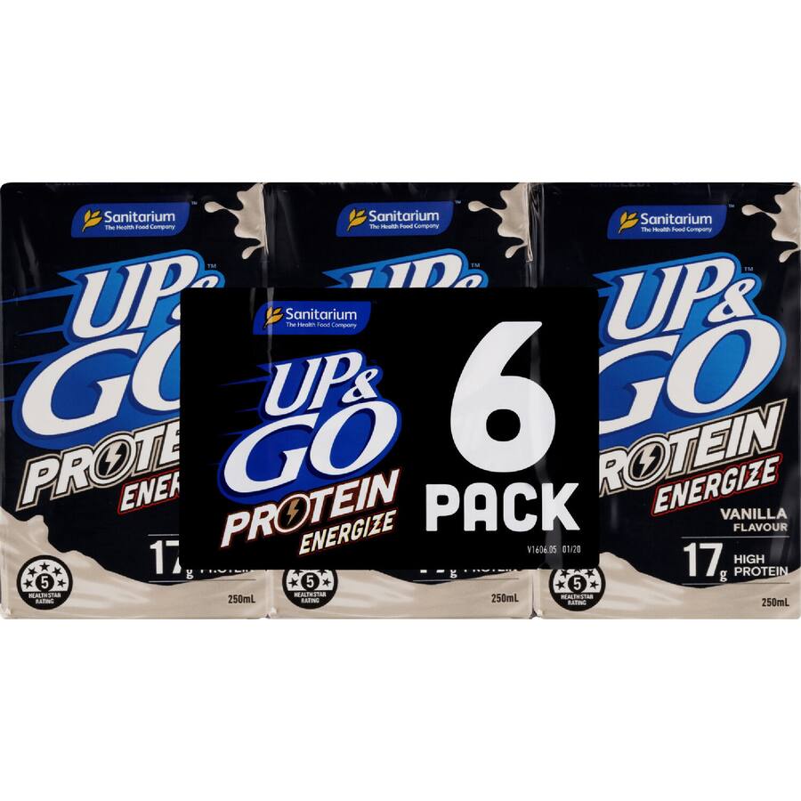 Sanitarium Up & Go Liquid Breakfast Vanilla Protein - 6 x 250mL