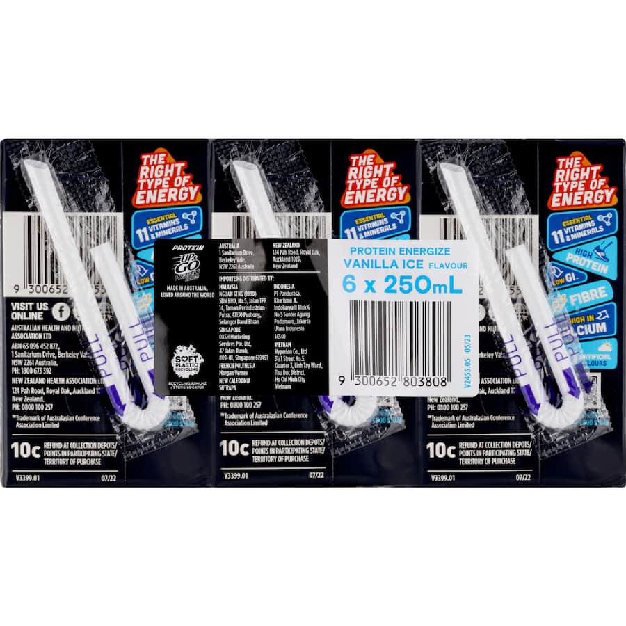 Sanitarium Up & Go Liquid Breakfast Vanilla Protein - 6 x 250mL