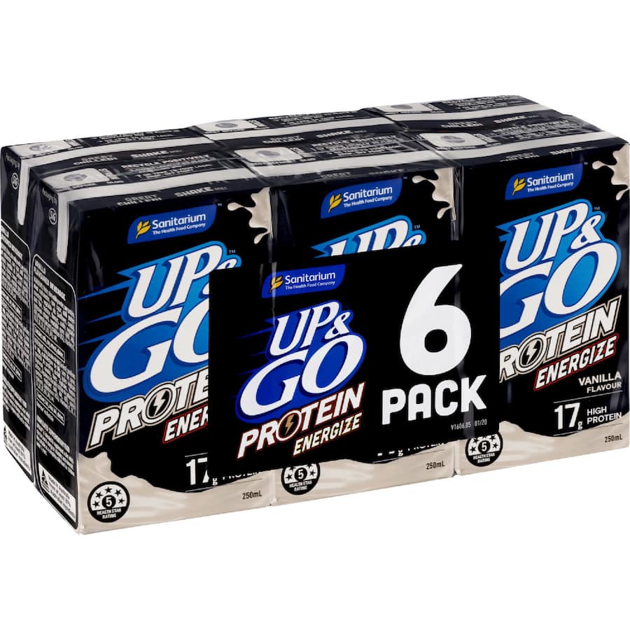 Sanitarium Up & Go Liquid Breakfast Vanilla Protein - 6 x 250mL