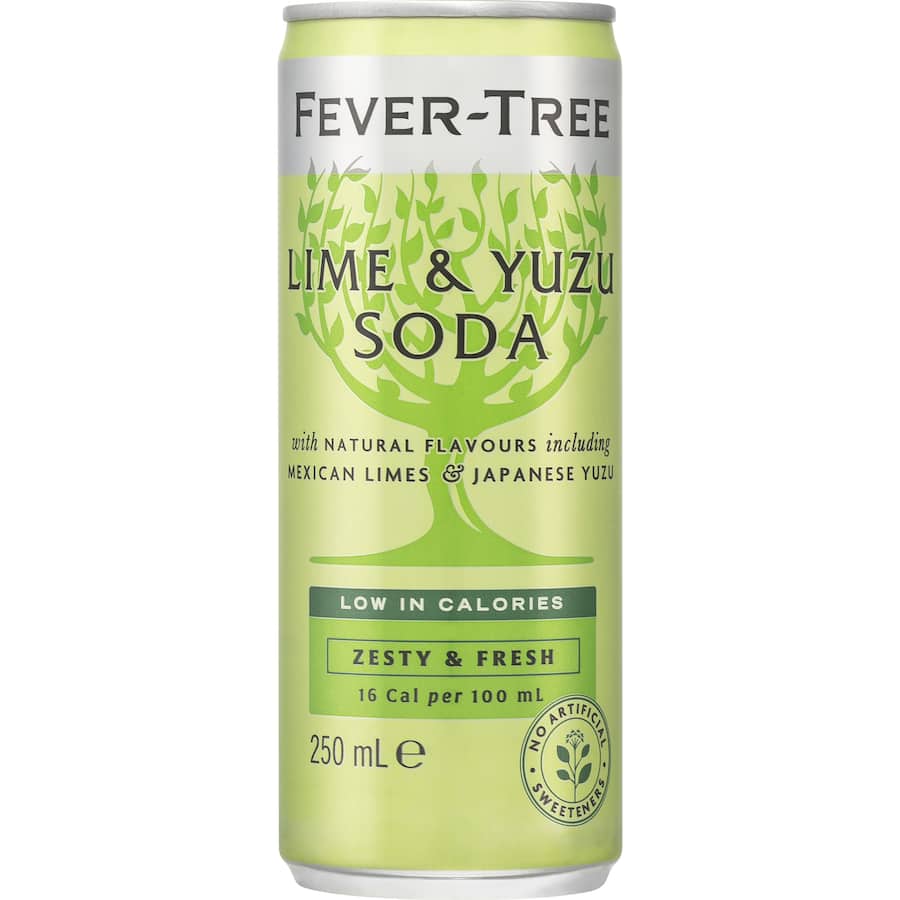 Fever Tree Soda Lime & Yuzu 250ml cans 4pack