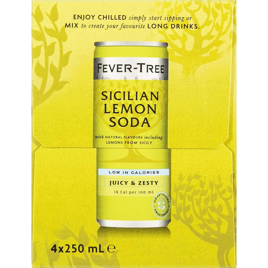 Fever Tree Soda Sicilian Lemon 250ml cans 4pack