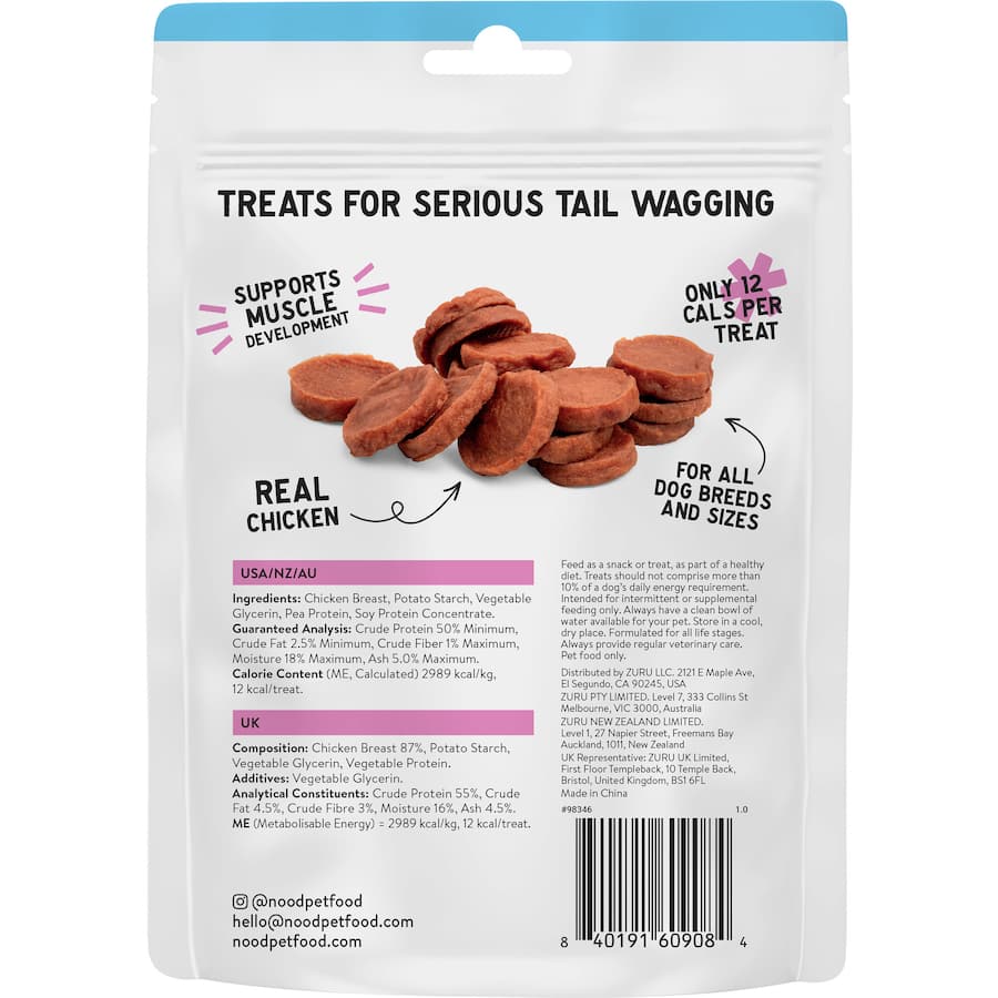 Nood Dog Treats Chicken Chunky Bites Pouch 80g