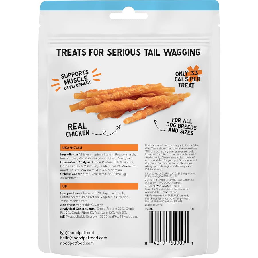 Nood Dog Treats Chicken Twists Pouch 80g