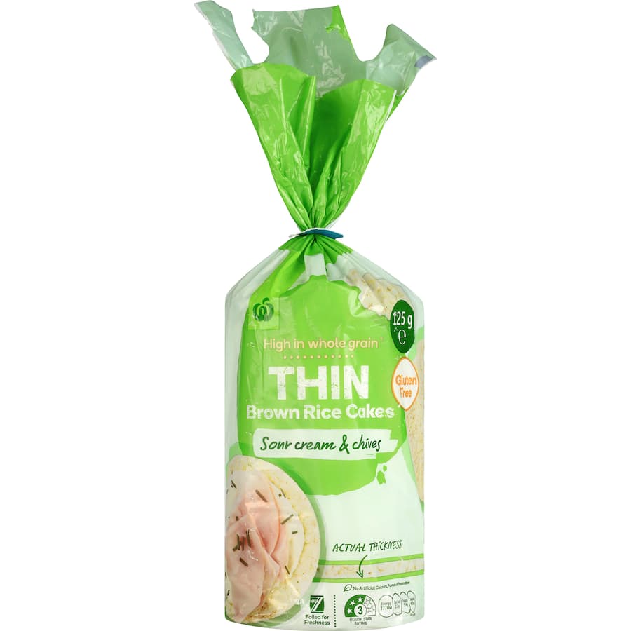 Woolworths Rice Cakes Sour Cream & Chives 125g