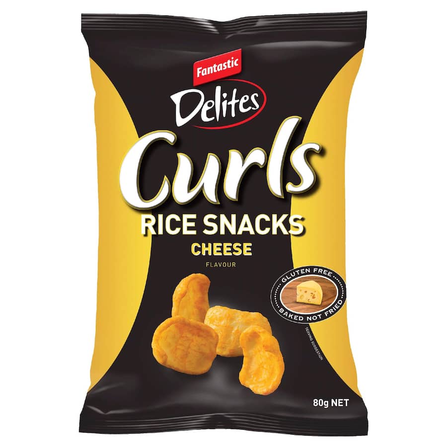 Fantastic Delites Curls Rice Snacks Cheese 80g
