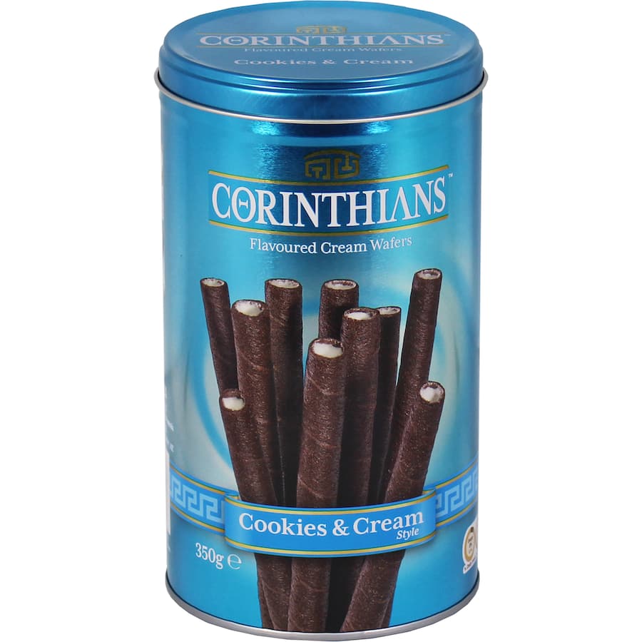 Corinthians Wafer Sticks Cookies & Cream Tin 350g