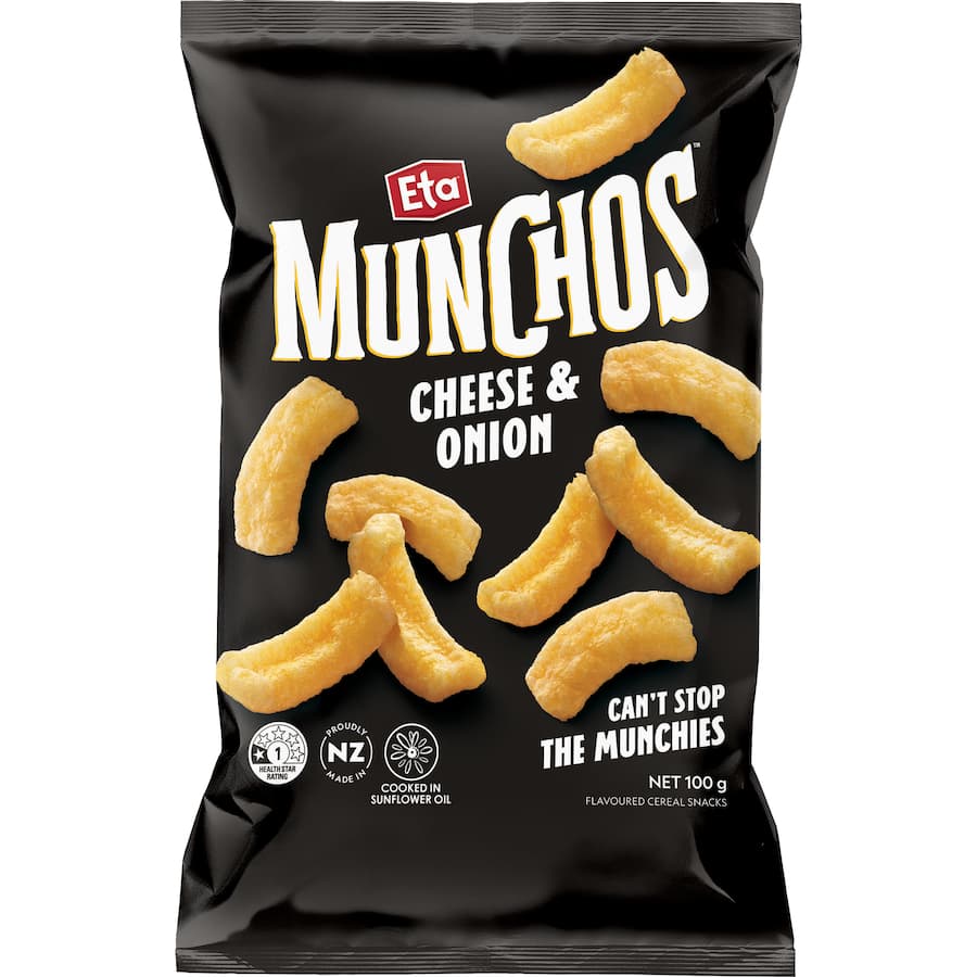 Eta Munchos Corn Snacks Cheese & Onion 100g
