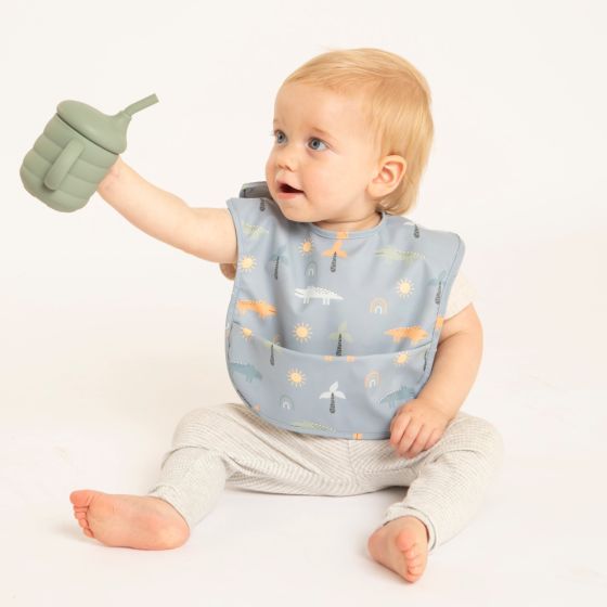 Recycled Pouch Bib - Sage - All4Ella