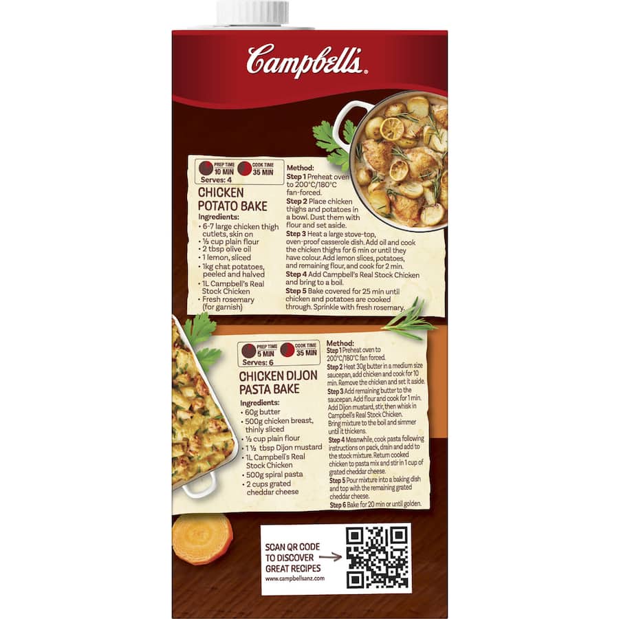 Campbells Real Stock Chicken Stock Liquid Carton 1L