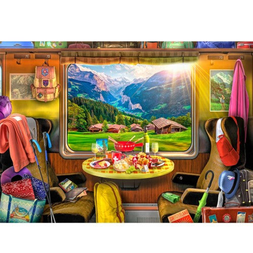 Jigsaw Puzzle - The Travelers Window Switzerland Train Ride (1000pcs)