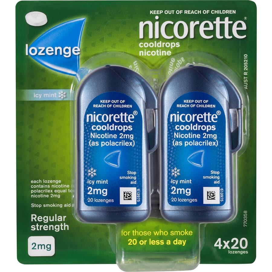 Nicorette Smoking Remedy Cooldrops 2mg 80pack