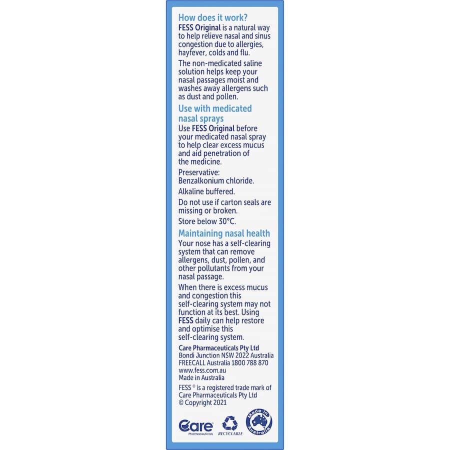 Fess Saline Nasal Spray 30mL
