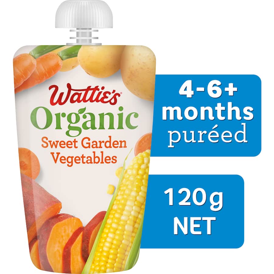 Wattie's Organic Baby Food 4-6+ Months Sweet Garden Vegetables 120g