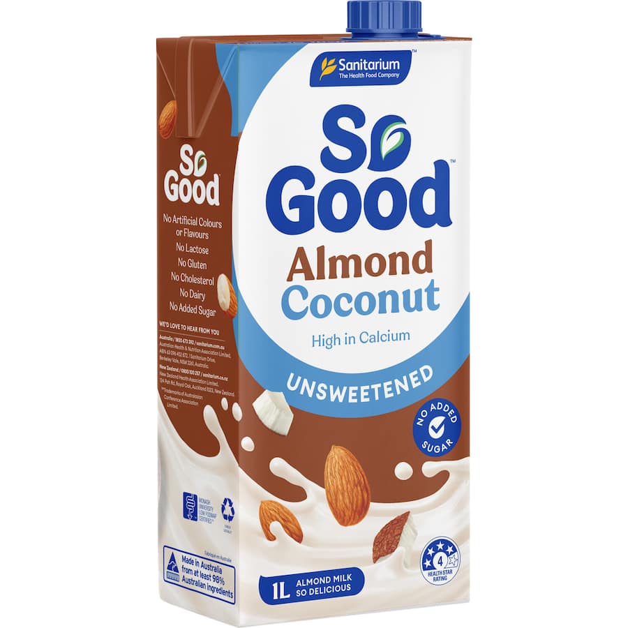 Sanitarium So Good Almond & Coconut Milk Unsweetened Carton 1L