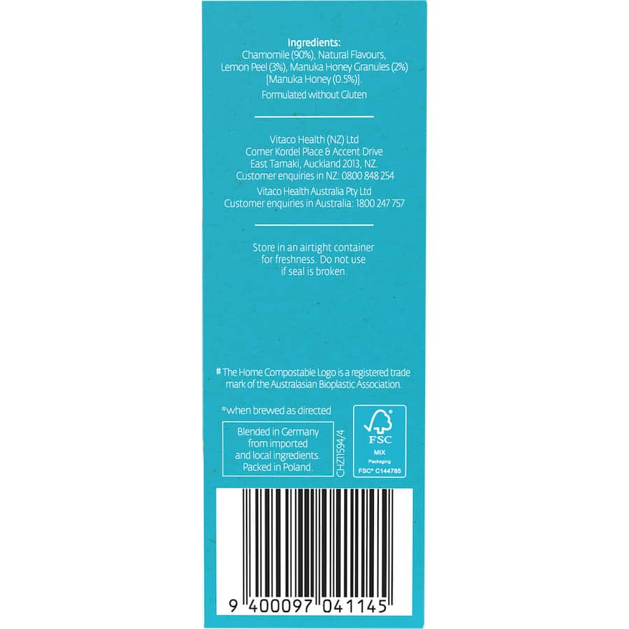 Healtheries Herbal Tea Chamomile Lemon & Honey Bags 20pack