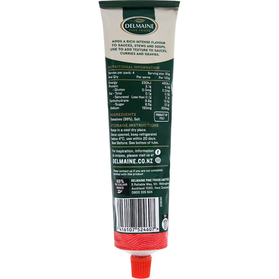 Delmaine Tomato Paste Italian Tube 200g