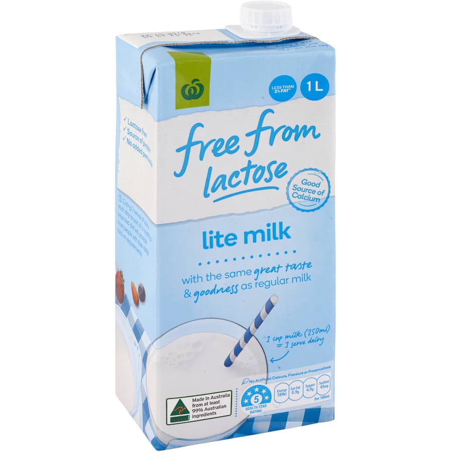 Free From Lactose Milk Lite Uht Carton 1L