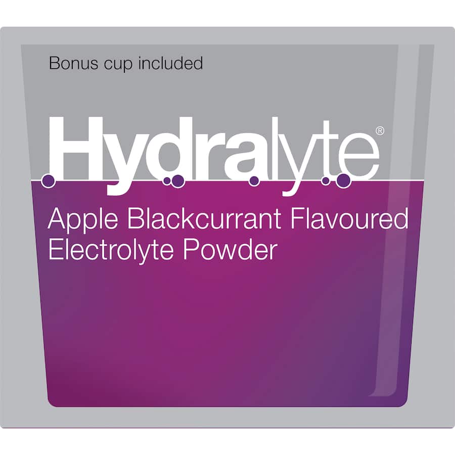 Hydralyte Effervescent Electrolyte Powder Apple Blackcurrant Sachets 10pack