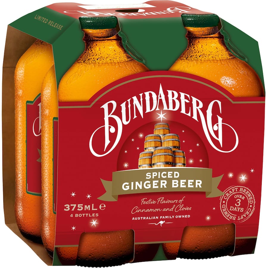 Bundaberg Ginger Beer Spiced - Bottle 4x375mL