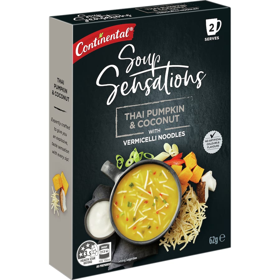 Continental Sensations Instant Soup Thai Pumpkin & Coconut 62g 2pack