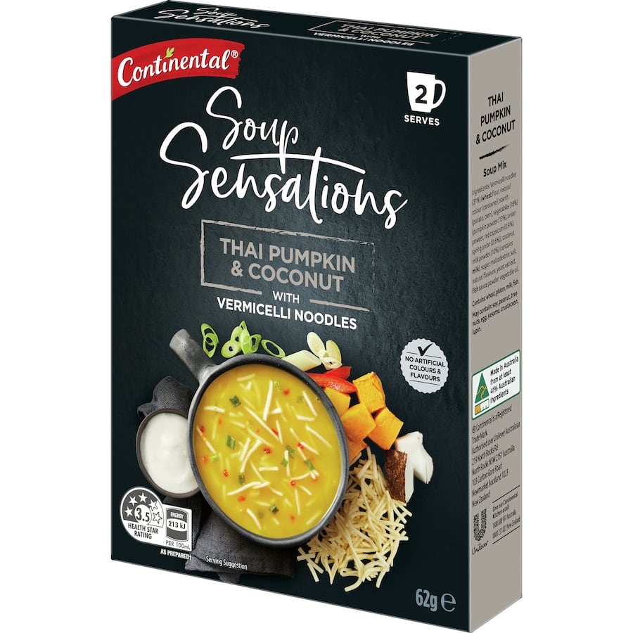 Continental Sensations Instant Soup Thai Pumpkin & Coconut 62g 2pack