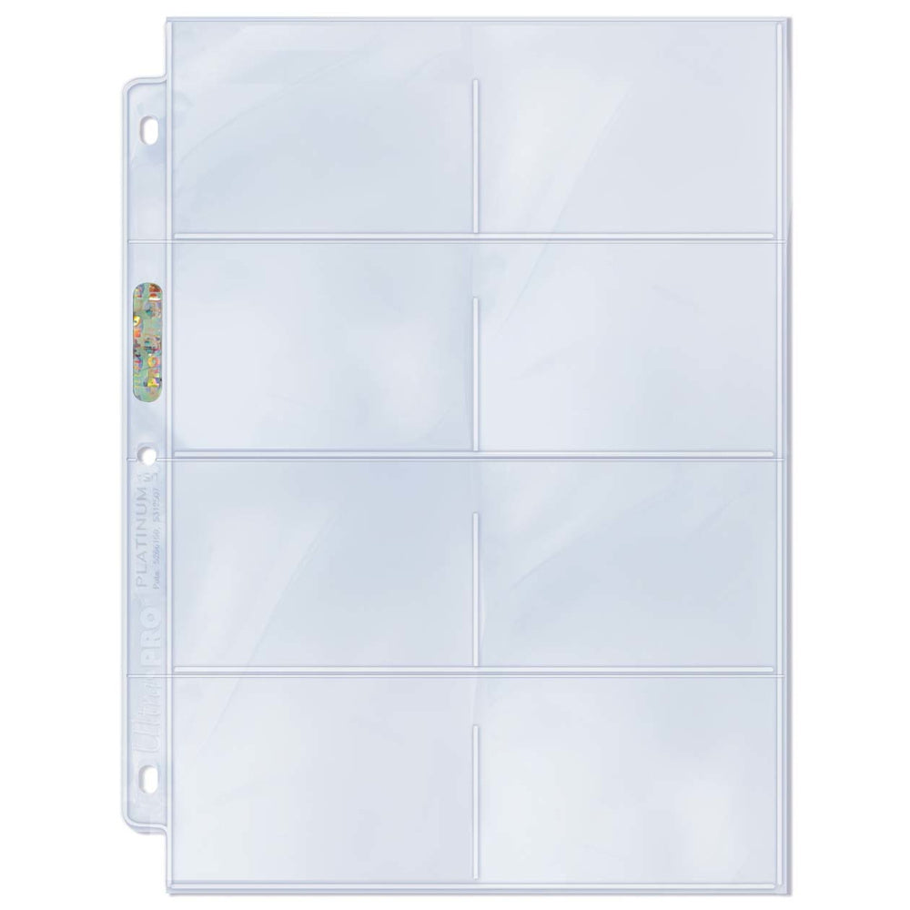 Ultra Pro: UP81421 8-Pocket Platinum Page with 3-1/2" X 2-3/4" Pockets
