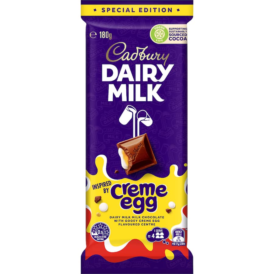 Cadbury Chocolate Block Dairy Milk Creme Egg 180g