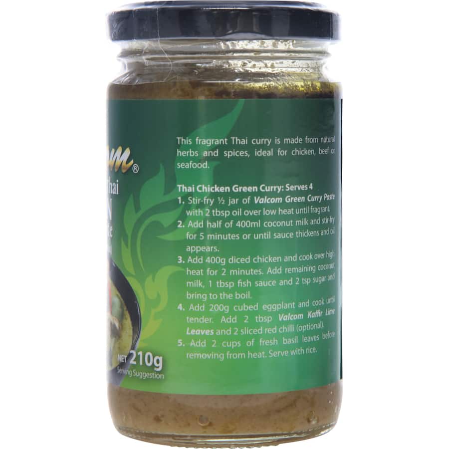 Valcom Curry Paste Thai Green Jar 210g