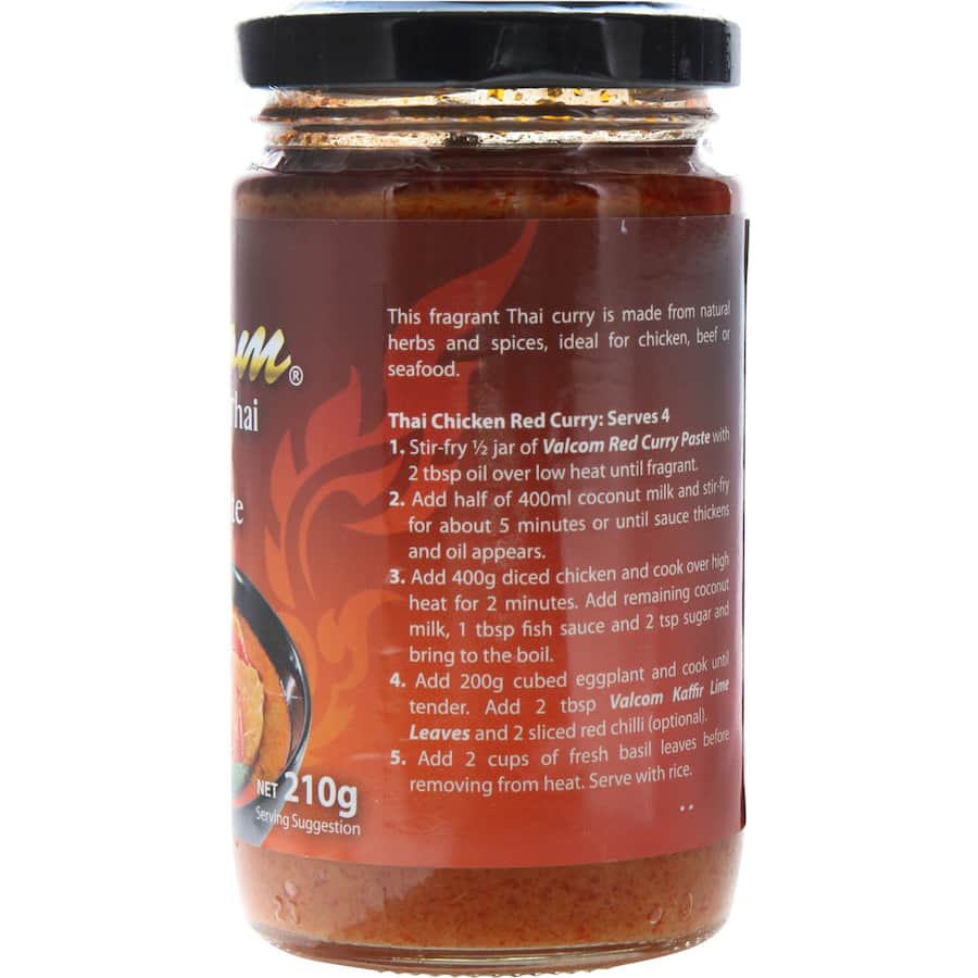 Valcom Curry Paste Thai Red Jar 210g
