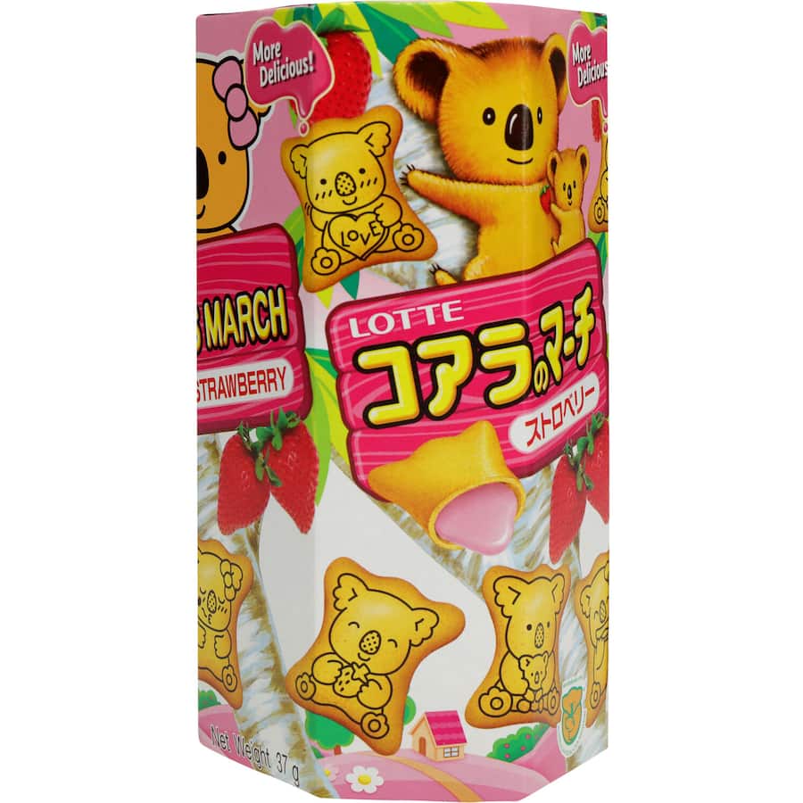 Lotte Koala's March Biscuits Strawberry Filled Box 37g