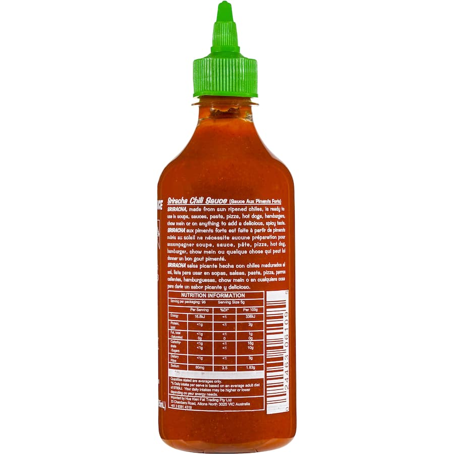 Huy Fong Sriracha Chilli Sauce Sriracha Hot Bottle 482g