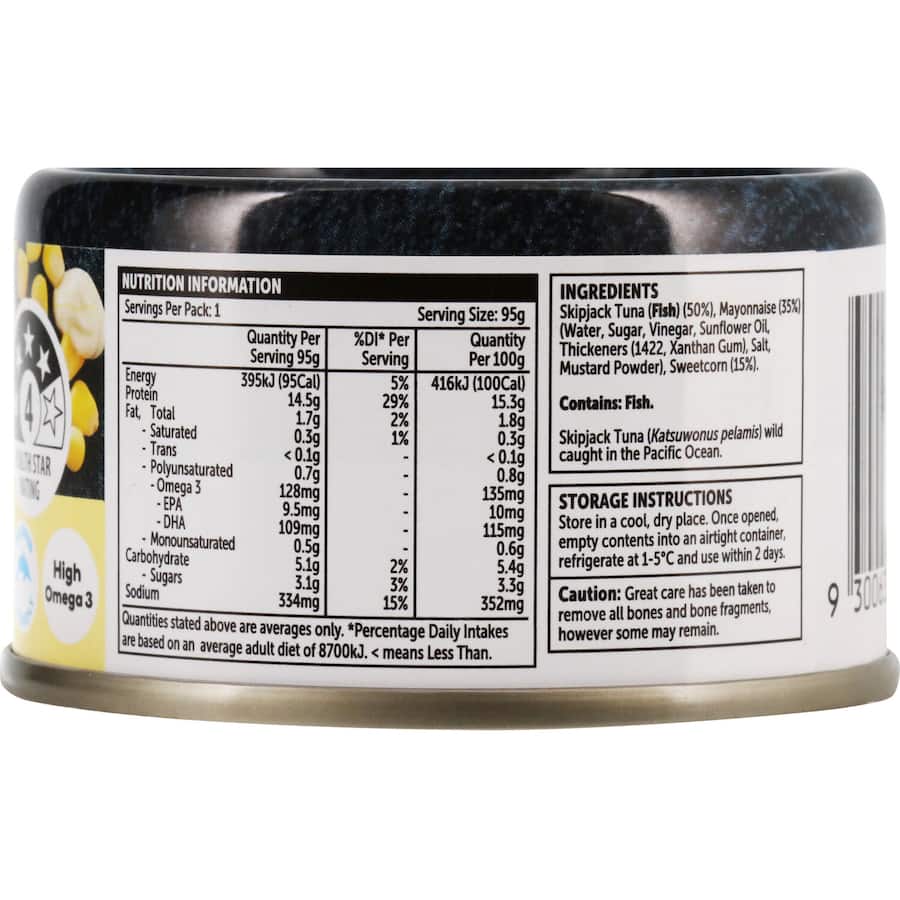 Woolworths Tuna Mayo & Corn Tear tab can 95g